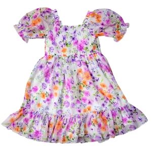 Rare Editions Colorful Floral Sequin Dress Size 6